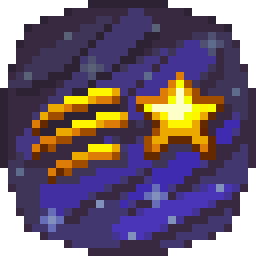 Firmament Mod Logo - A shooting star on a dark blue starry background, the official icon for the Firmament Hypixel SkyBlock Fabric mod